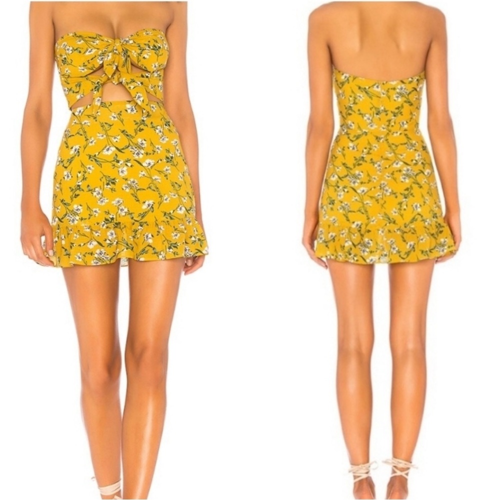 Tularosa Anne Yellow Mini Dress S